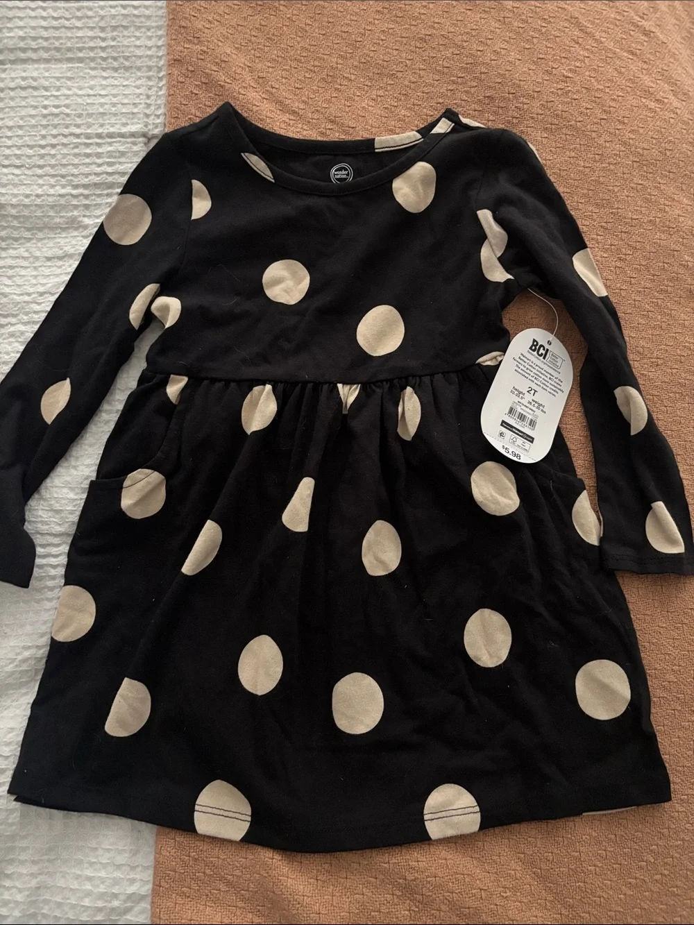 OshKosh B'gosh Navy Blue and Black polka dot dress bundle of 2